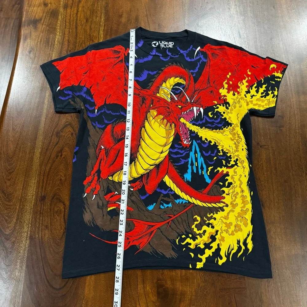 Liquid Blue Red Dragon vs. Knight All Over Print T Shirt Reprint Size Small - Picture 4 of 5
